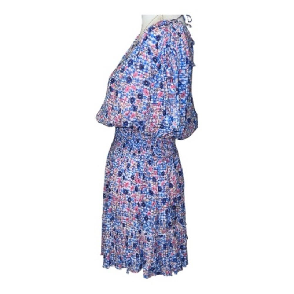 Poupette St Barth floral dress with cinched sleeves and tassel ties. - Picture 5 of 8